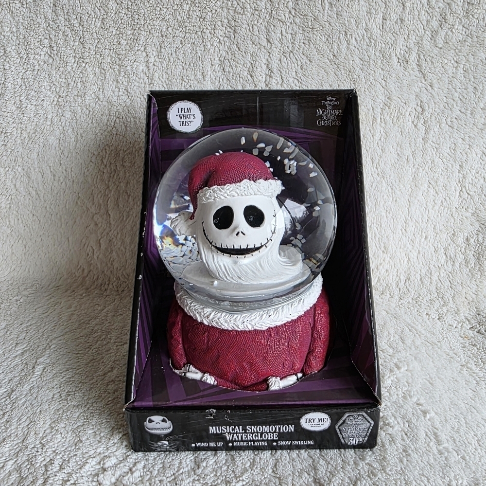 New Nightmare before Christmas Jack Skellington Sandy Claws musical Snow Globe